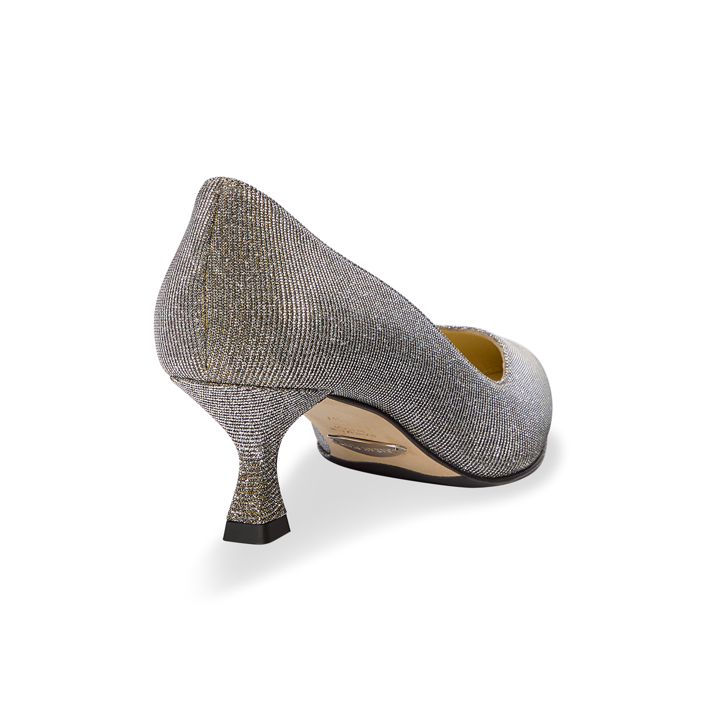 Perfect Kitten Pump 50 in Gunmetal Lame