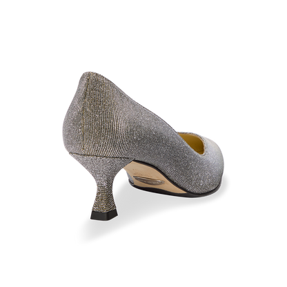 Perfect Kitten Pump 50 in Gunmetal Lame