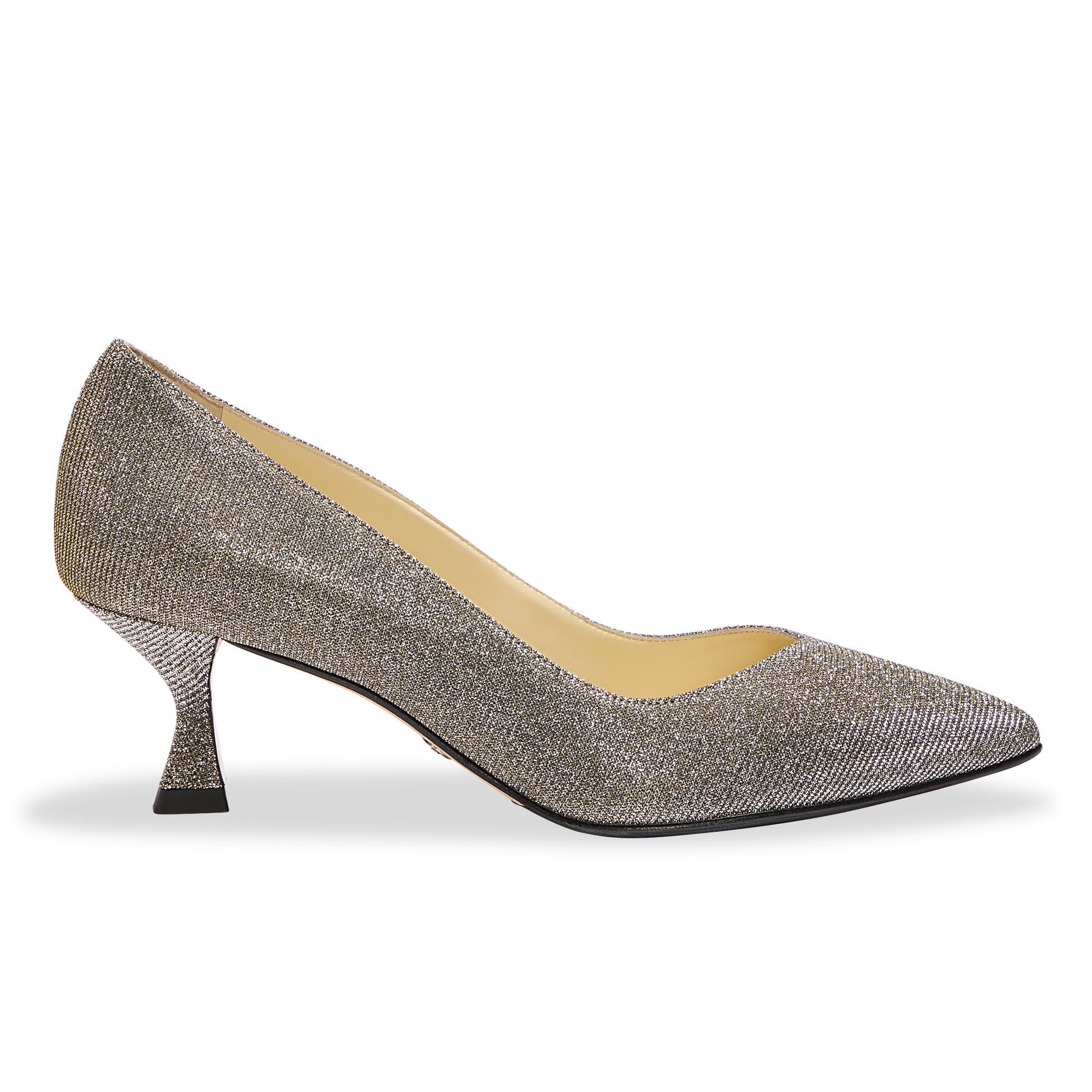 Perfect Kitten Pump 50 in Gunmetal Lame