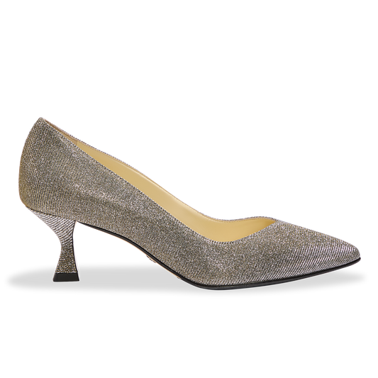 Perfect Kitten Pump 50 in Gunmetal Lame