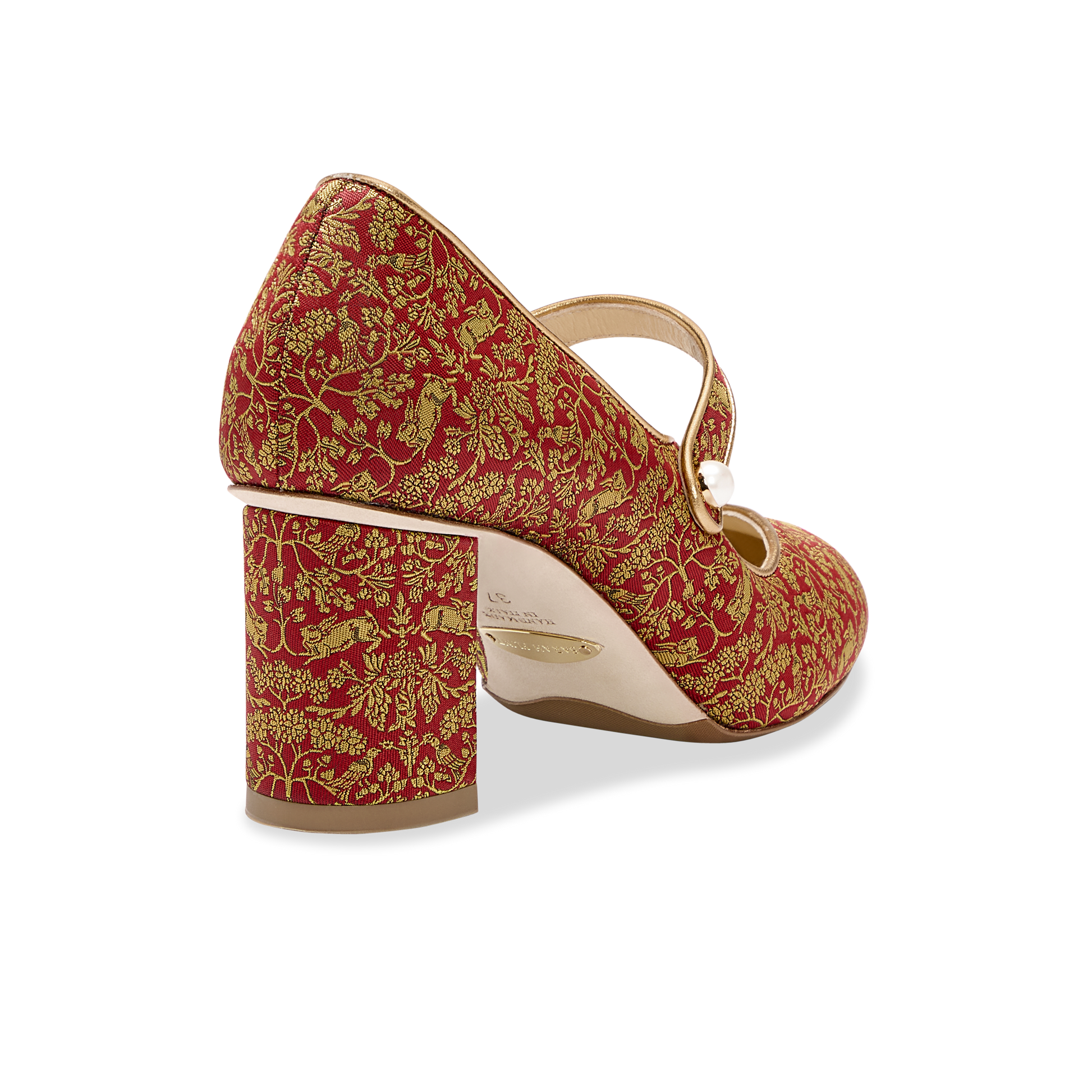 Perfect Mary Jane Pump 70 in Bright Red Rabbit Jacquard