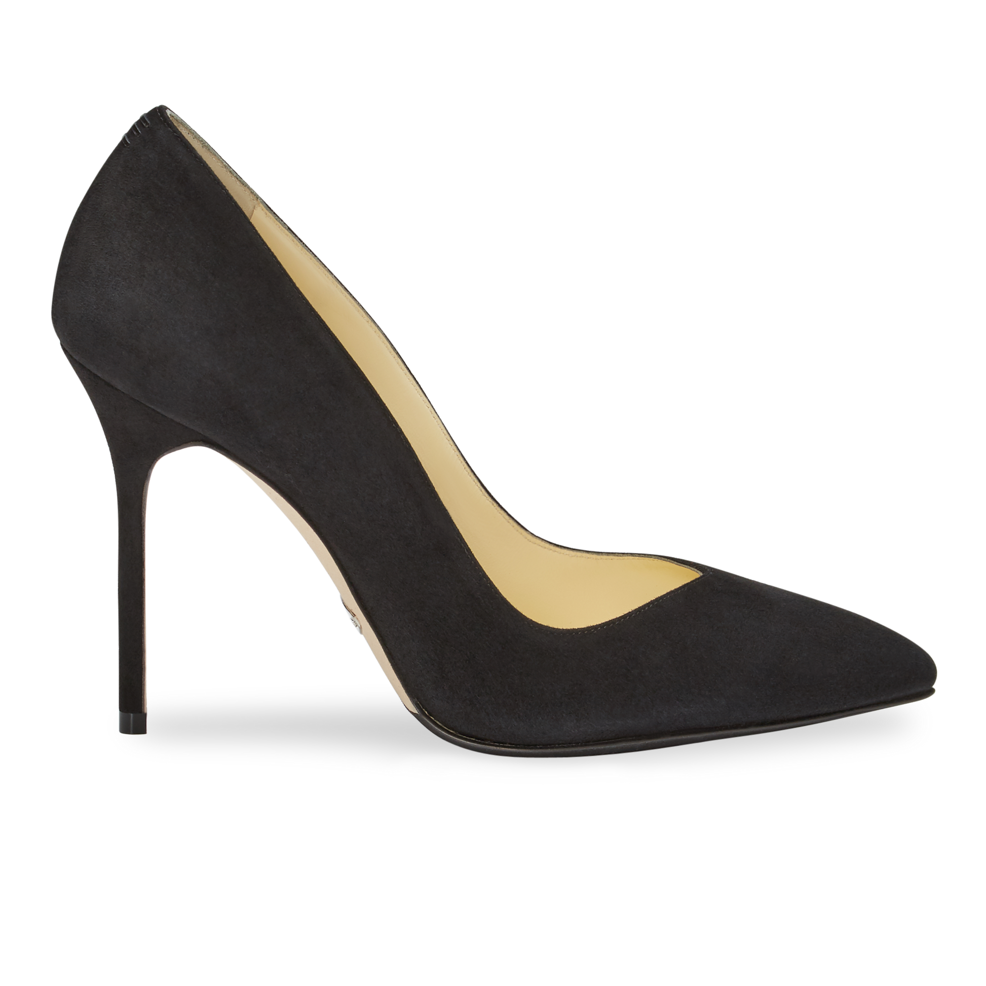 100m Italian Made Pointed Toe Pump in Black Suede