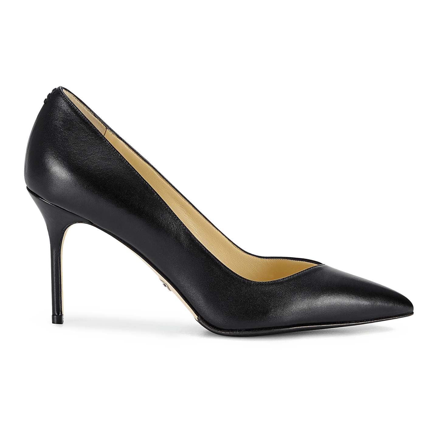 85mm Italian Made Pointed Toe Pump in Black Calf