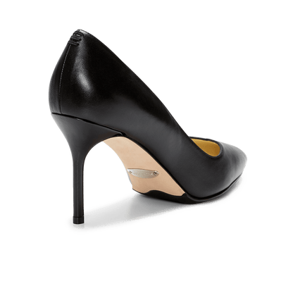 85mm Italian Made Pointed Toe Pump in Black Calf