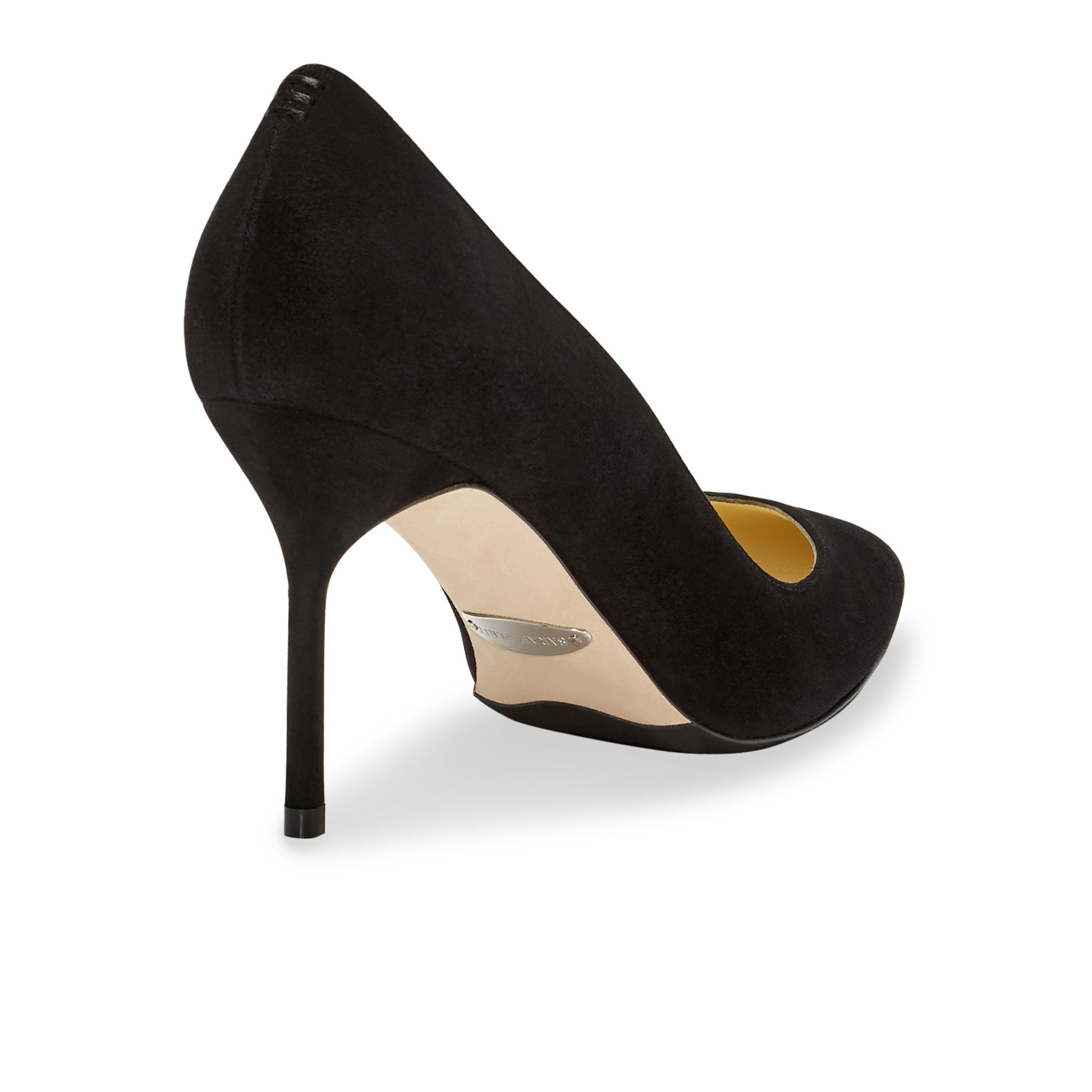 85mm Italian Made Pointed Toe Pump in Black Suede