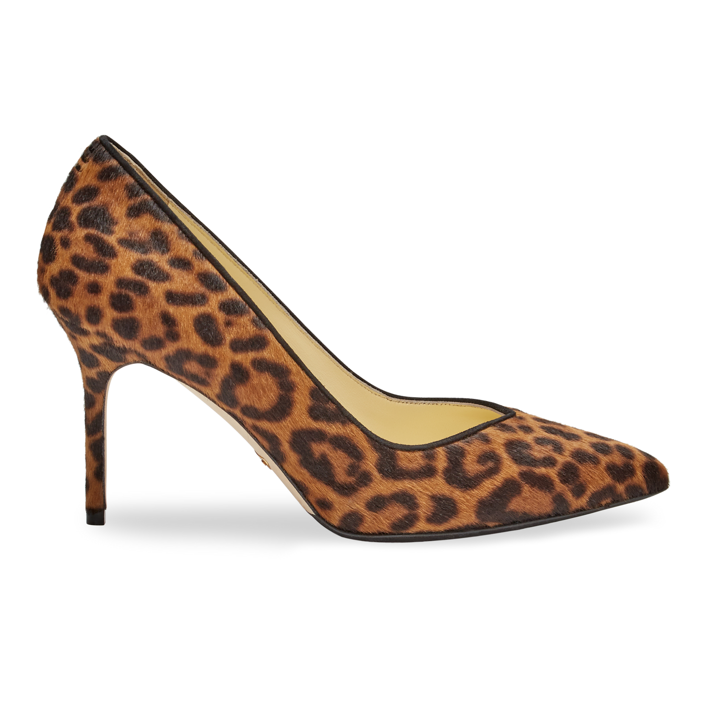 85mm Italian Made Pointed Toe Pump in Chocolate Leopard Hair Calf