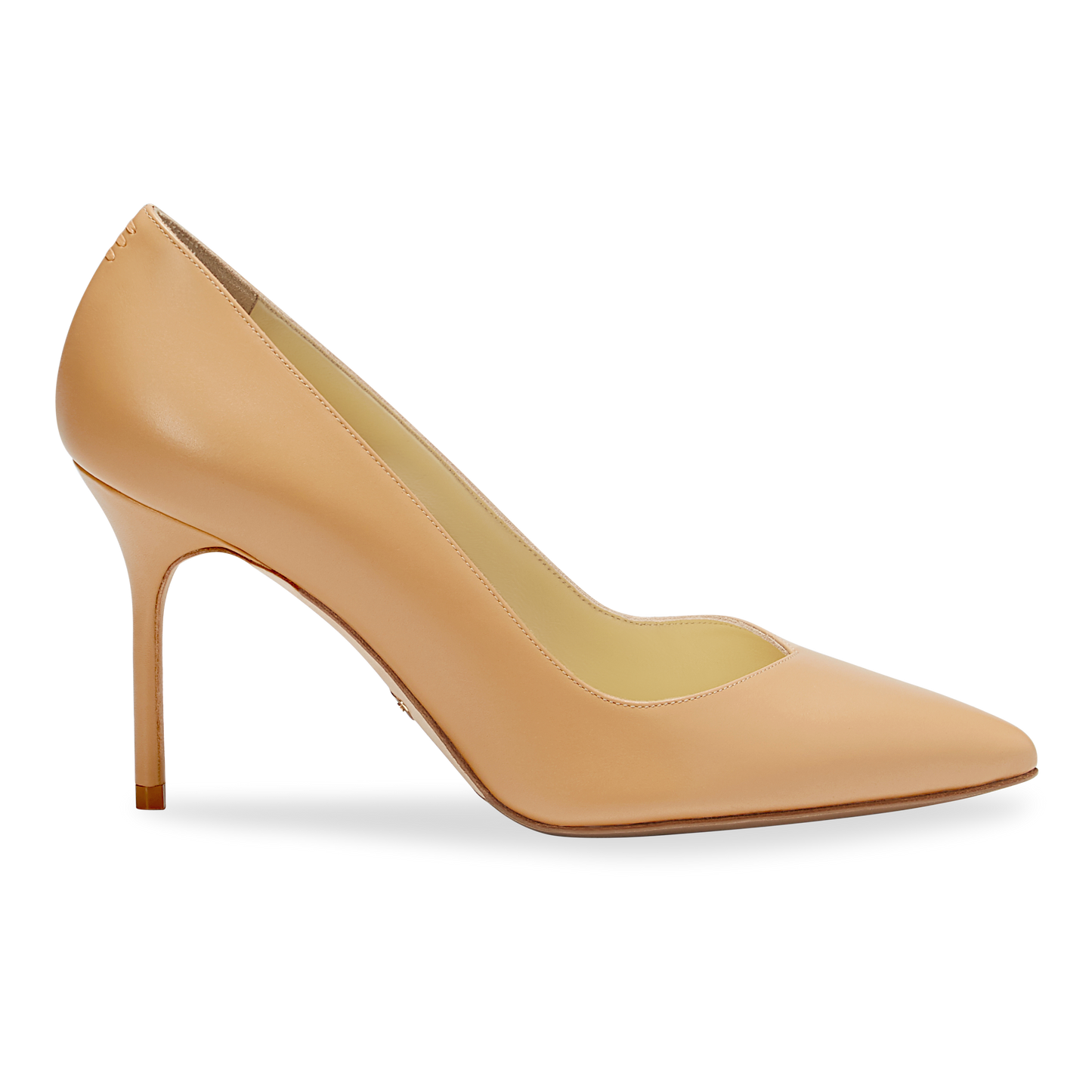 85mm Italian Made Pointed Toe Pump in Sand Calf