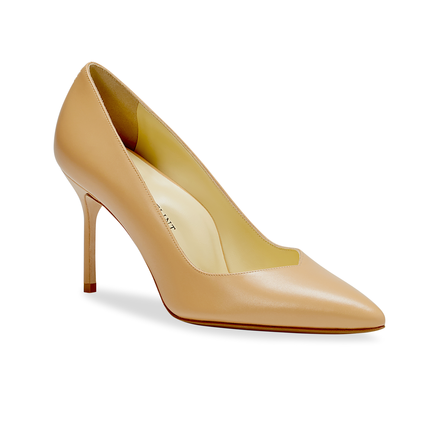 85mm Italian Made Pointed Toe Pump in Sand Calf