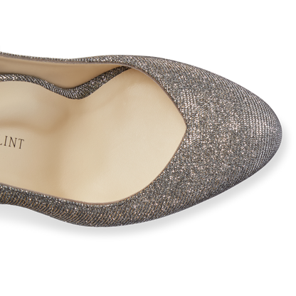 Perfect Round Toe Pump 70 in Gunmetal Lame