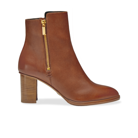 Perfect Zip Bootie 70 in Saddle Vachetta