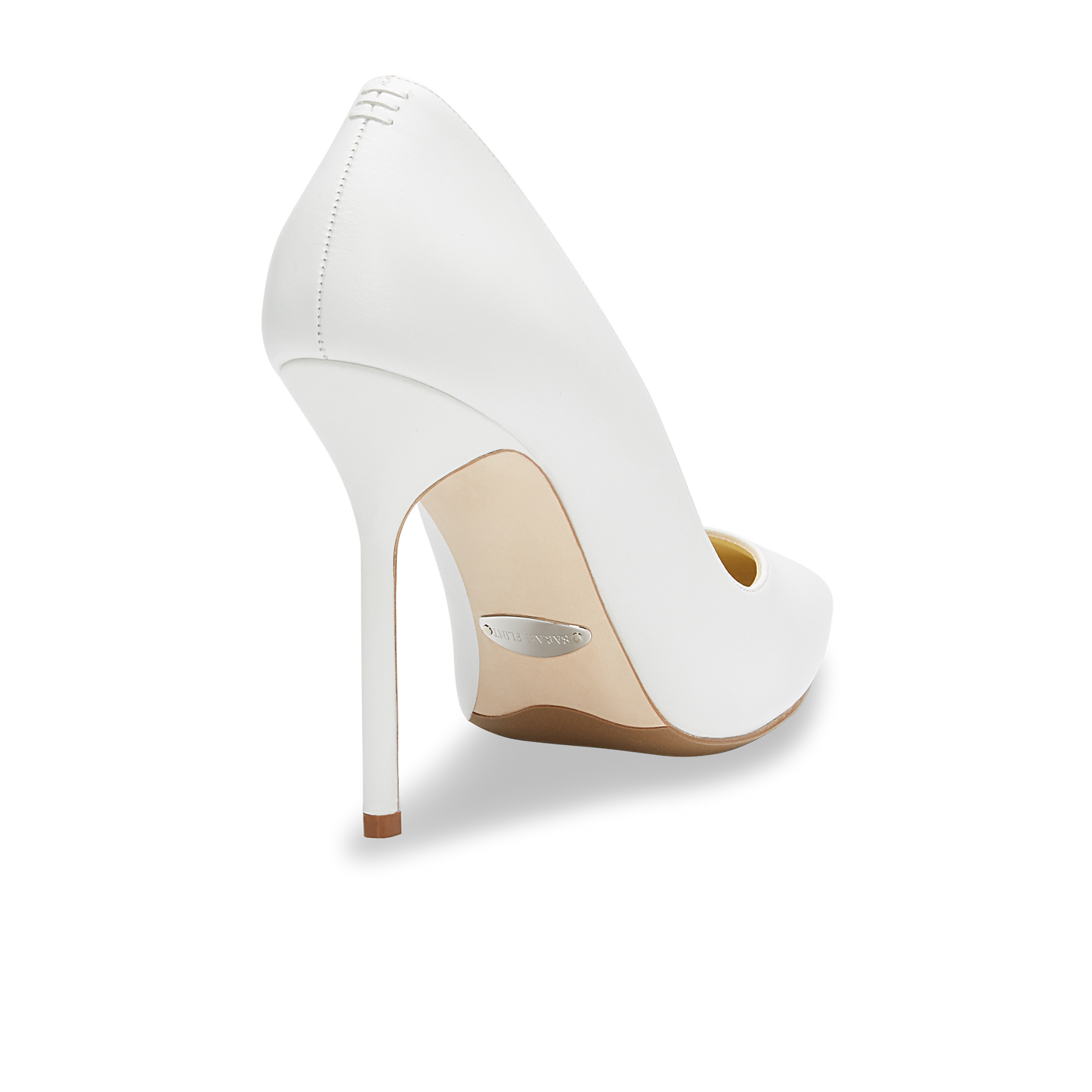 100m Italian Made Pointed Toe Pump in White Calf