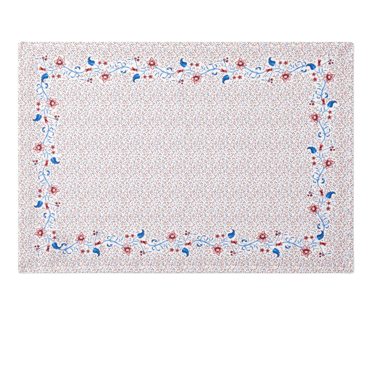 4-Piece Rectangular Placemat Set in Burgundy Floral Cotton