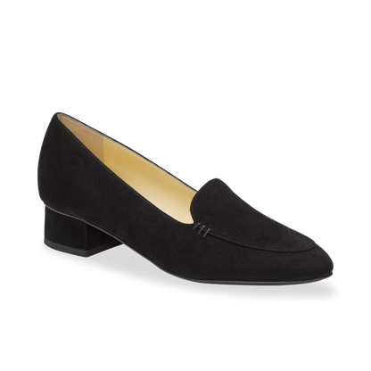 30mm Italian Made Rosie Flat in Black Suede