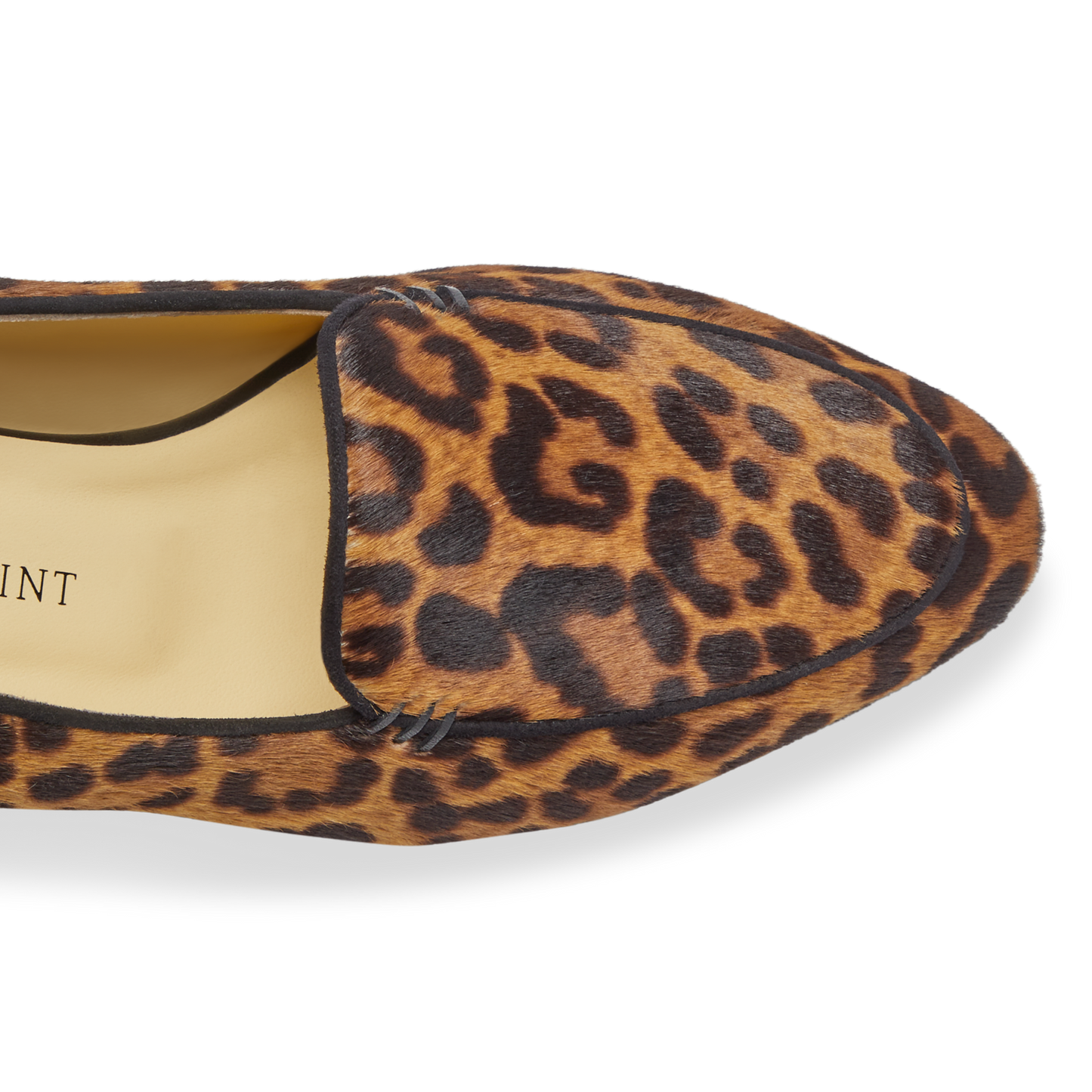 30mm Italian Made Rosie Flat in Chocolate Leopard Hair Calf