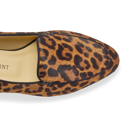 30mm Italian Made Rosie Flat in Chocolate Leopard Hair Calf