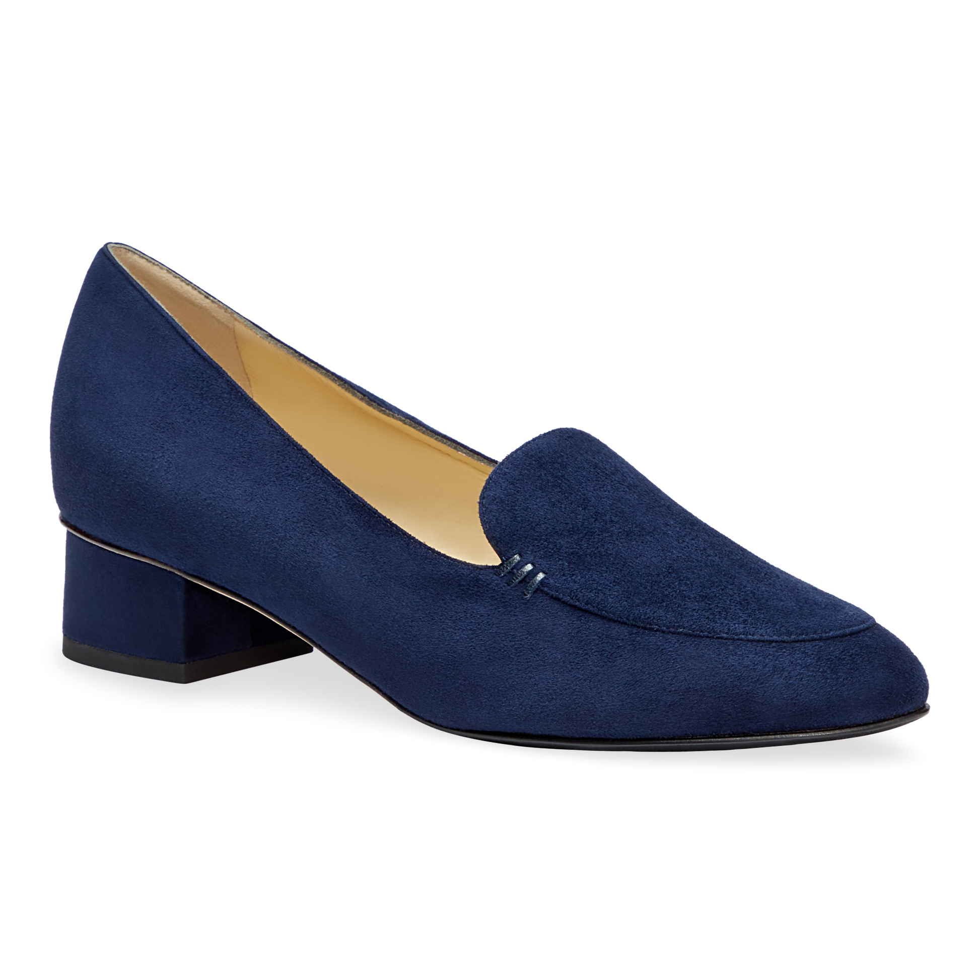 30mm Italian Made Rosie Flat in Navy Suede