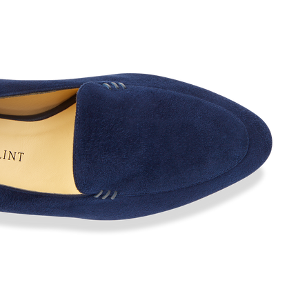 30mm Italian Made Rosie Flat in Navy Suede