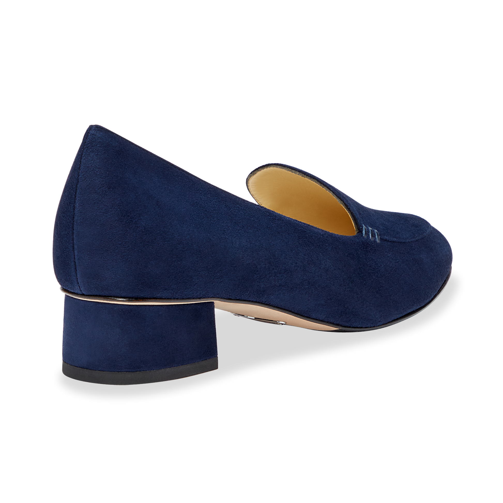 30mm Italian Made Rosie Flat in Navy Suede