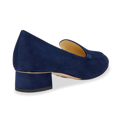 30mm Italian Made Rosie Flat in Navy Suede