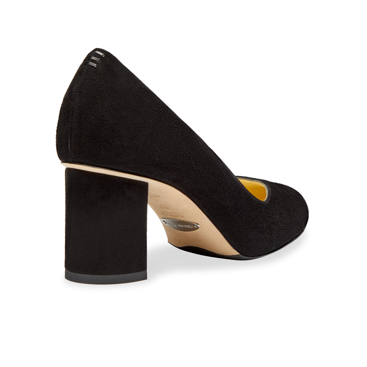 Perfect Round Toe Pump in Black Suede Handcrafted in Italy