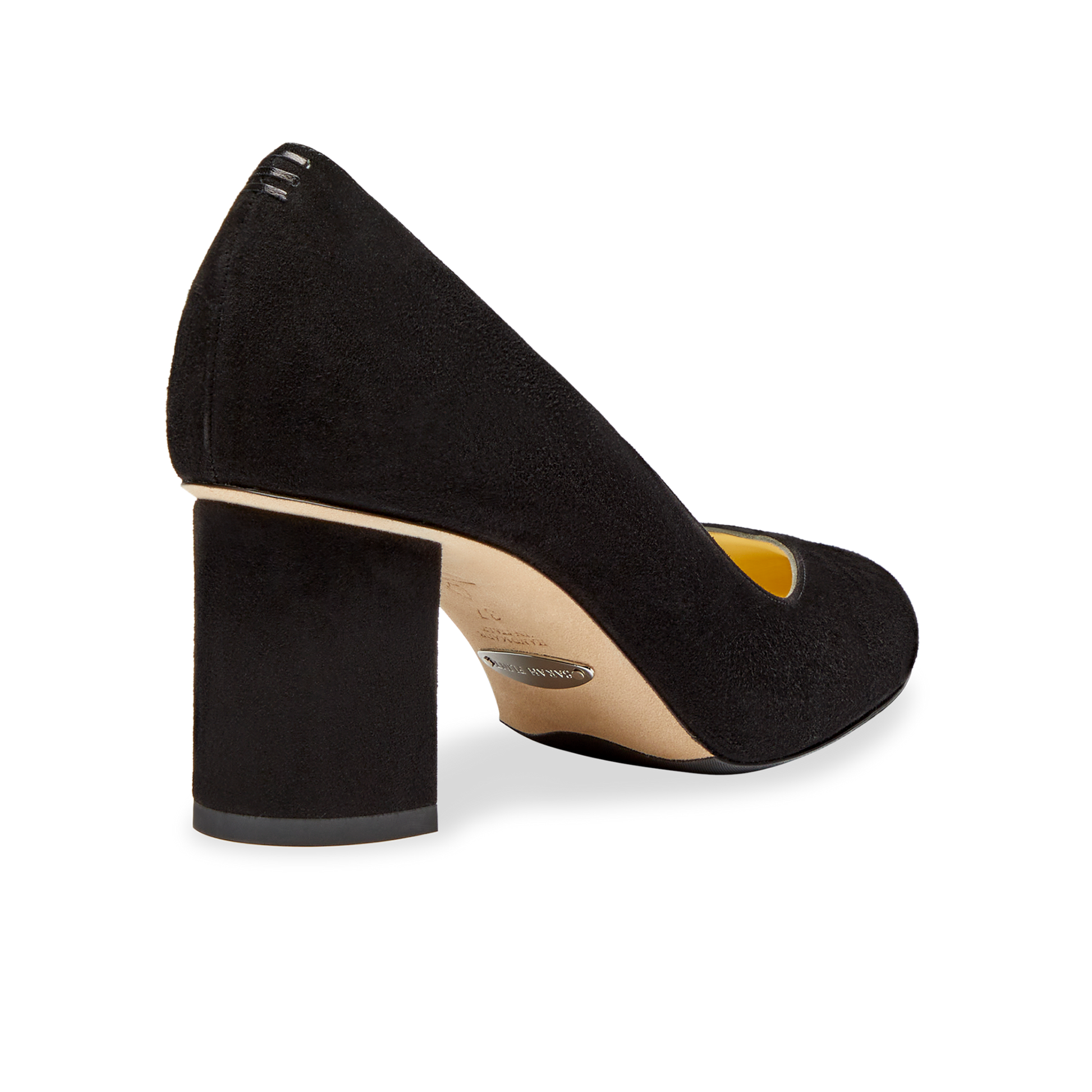 Perfect Round Toe Pump in Black Suede Handcrafted in Italy