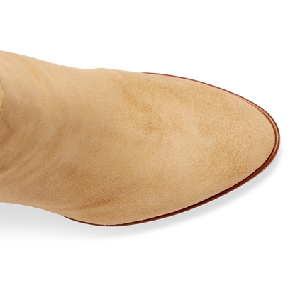 70mm Italian Made Perfect Zip Bootie in Camel Crosta