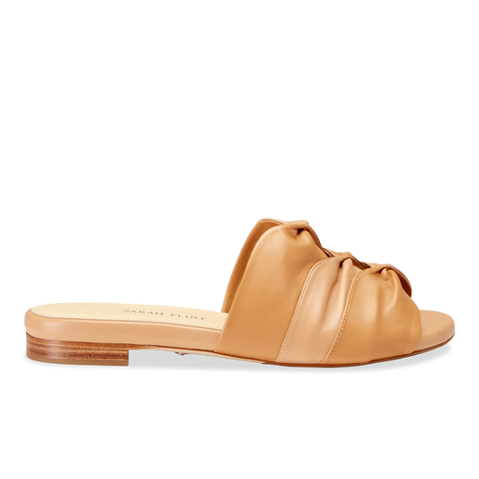 Arabesque Slide in Two-Tone Camel Nappa