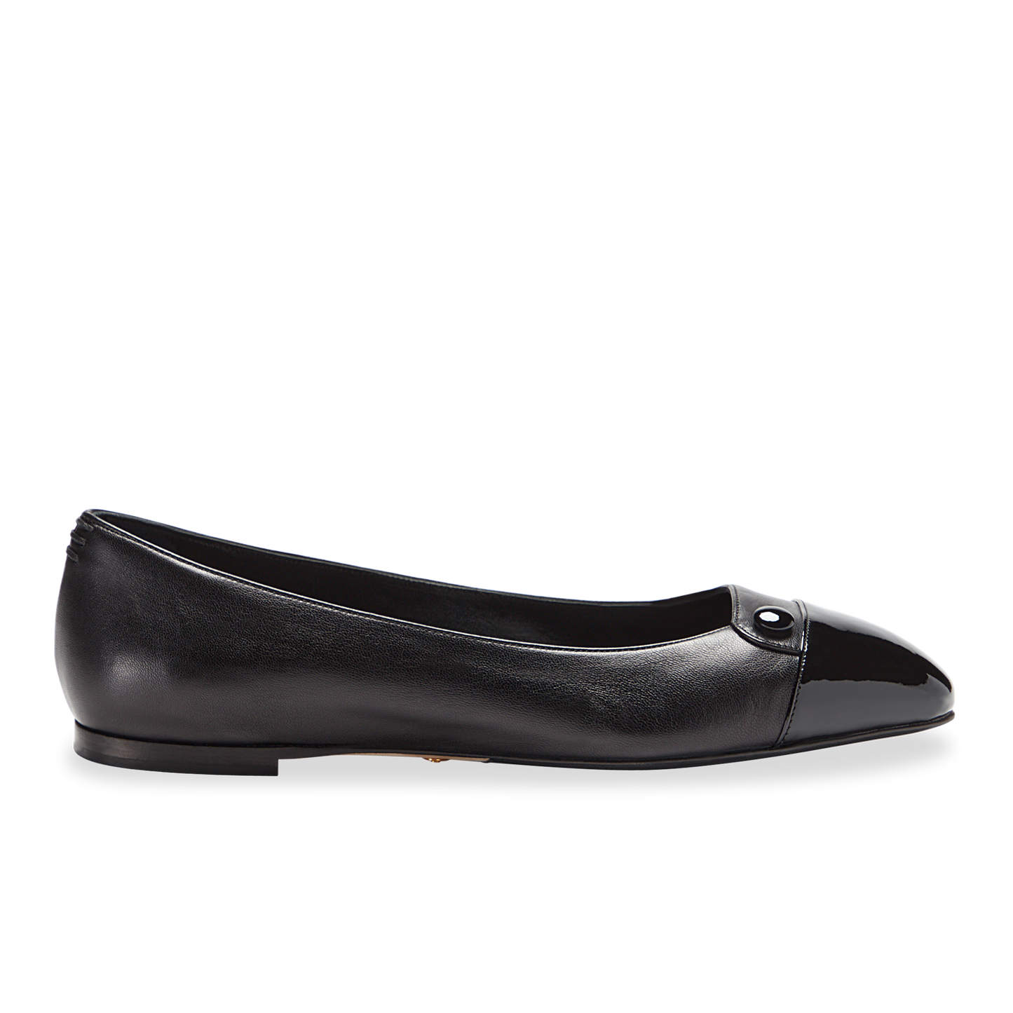 10mm Italian Made Sacchetto Ballet Flat Squared Toe Flat in Black Nappa