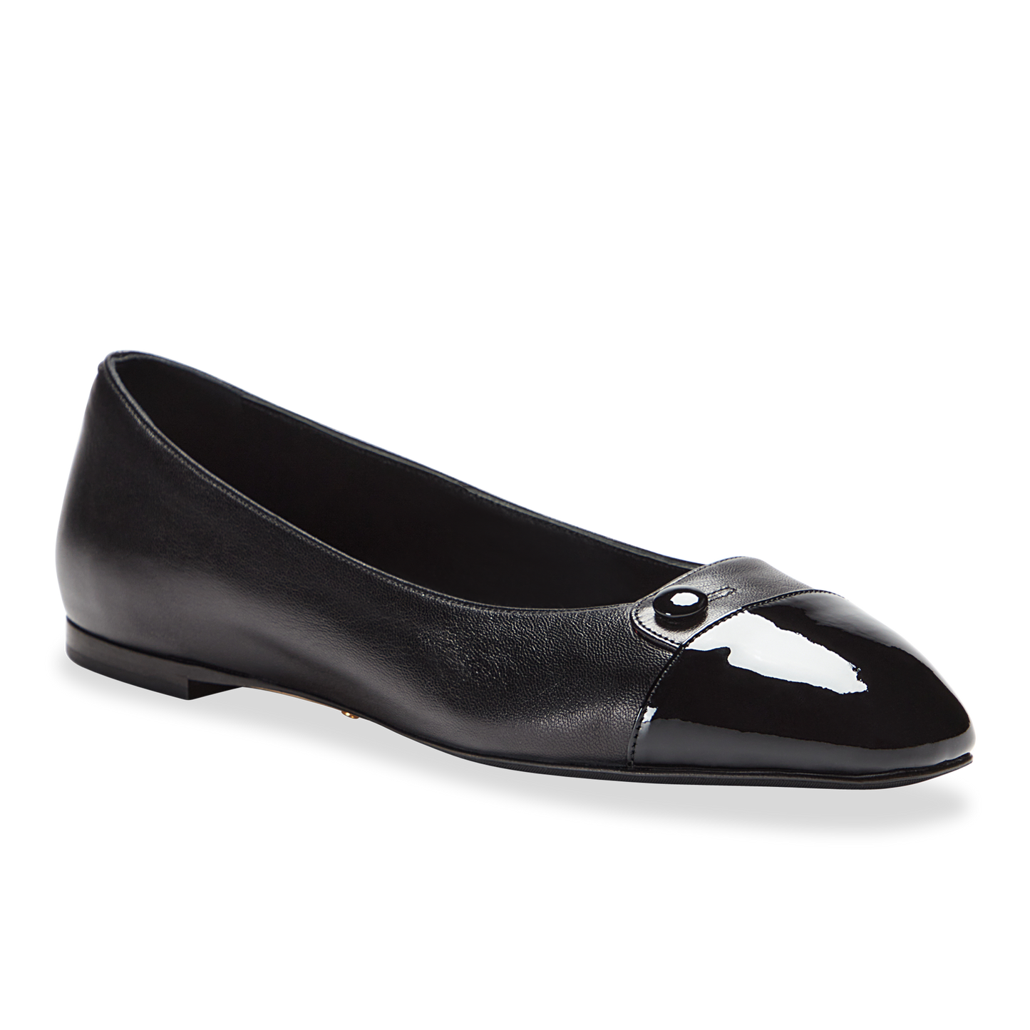 10mm Italian Made Sacchetto Ballet Flat Squared Toe Flat in Black Nappa