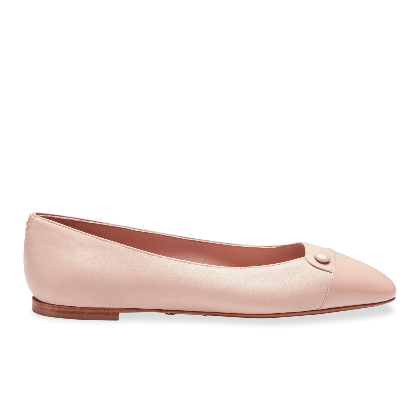 10mm Italian Made Sacchetto Ballet Flat Squared Toe Flat in Pink Nappa