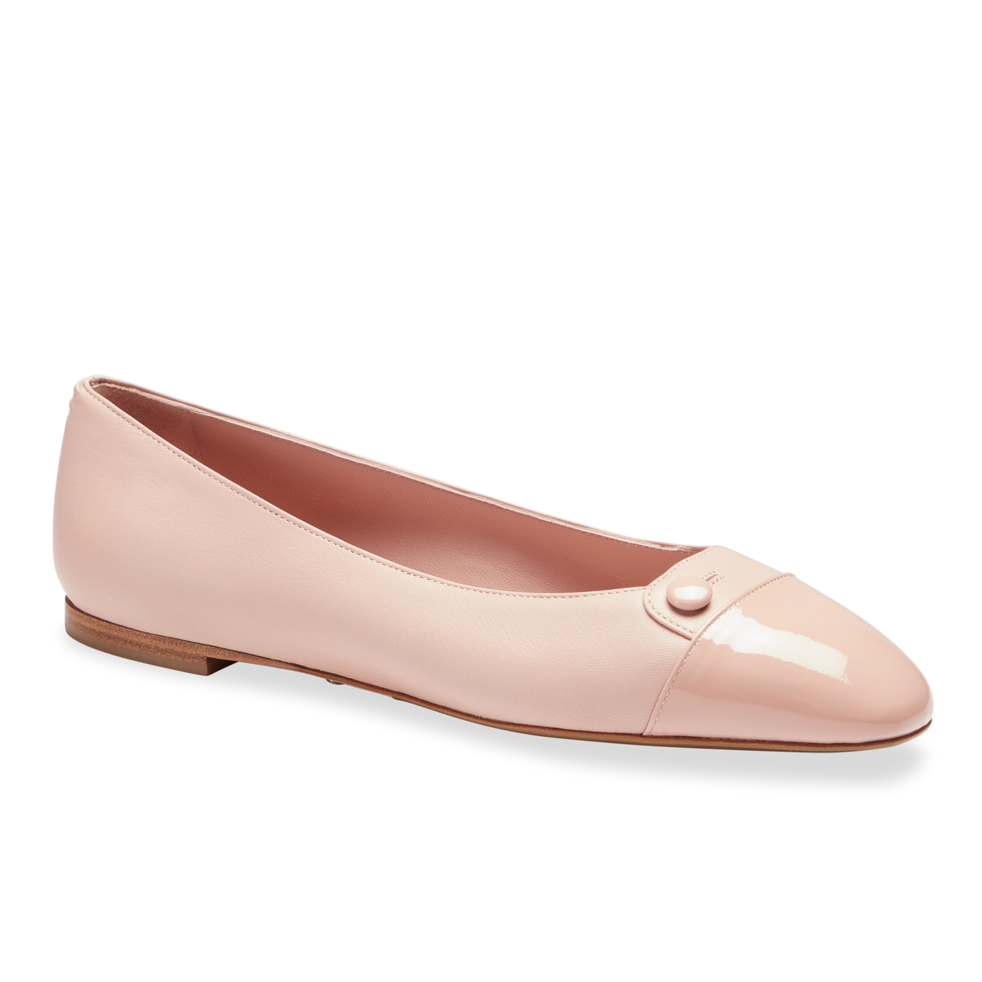 10mm Italian Made Sacchetto Ballet Flat Squared Toe Flat in Pink Nappa