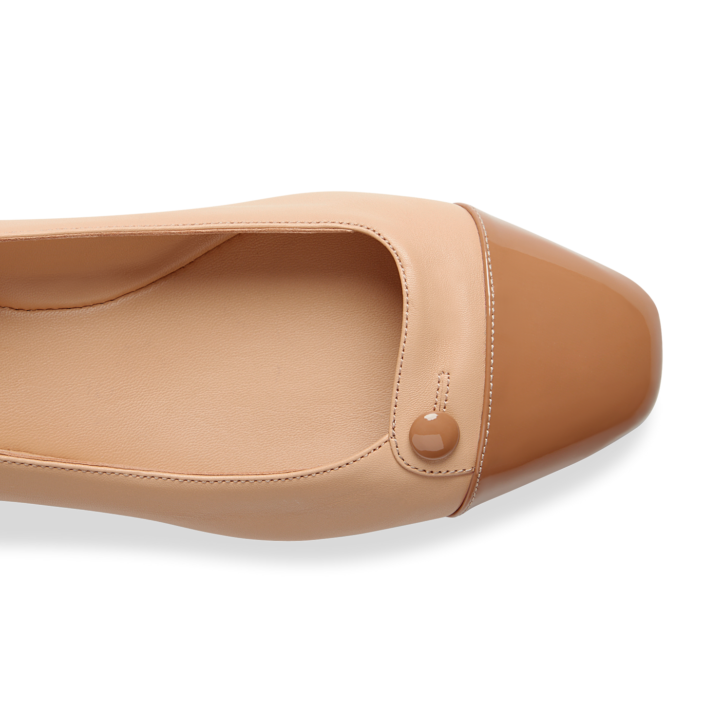 10mm Italian Made Sacchetto Ballet Flat Squared Toe Flat in Sand Nappa