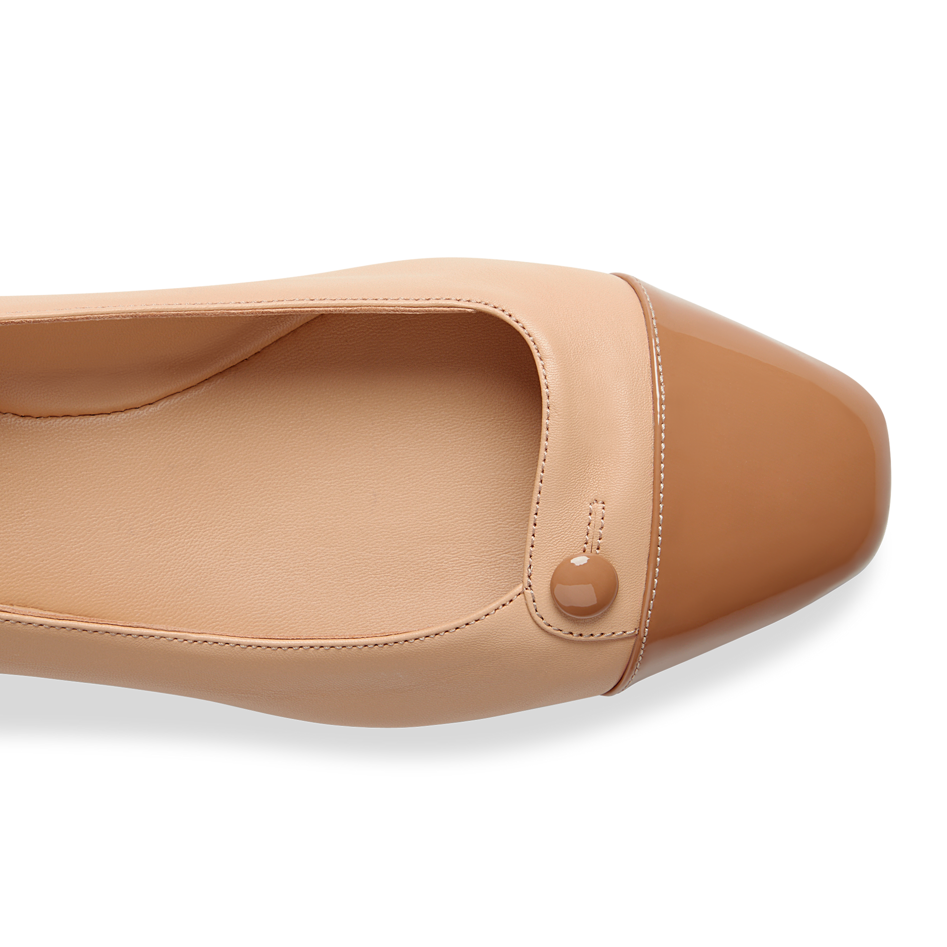 10mm Italian Made Sacchetto Ballet Flat Squared Toe Flat in Sand Nappa