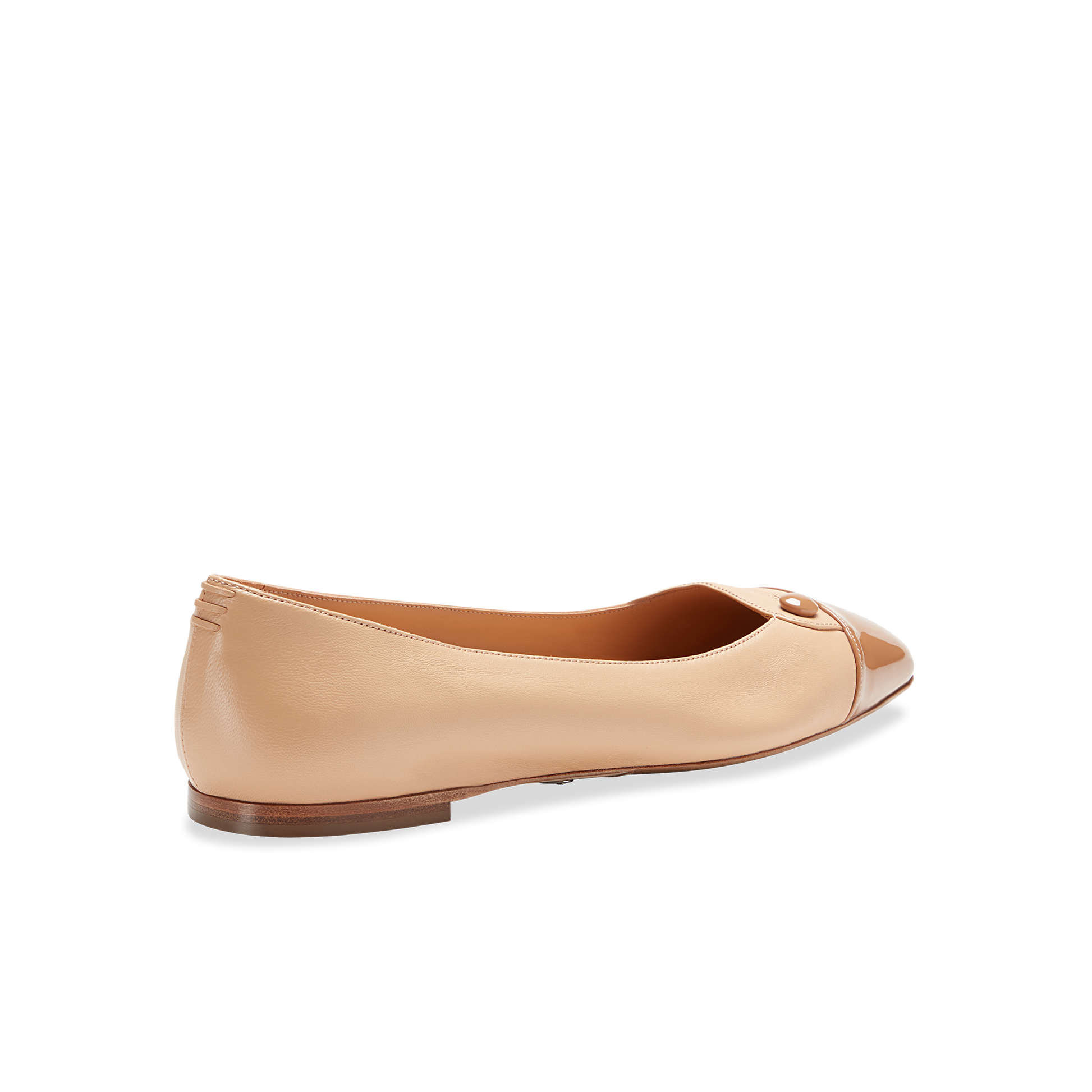 10mm Italian Made Sacchetto Ballet Flat Squared Toe Flat in Sand Nappa