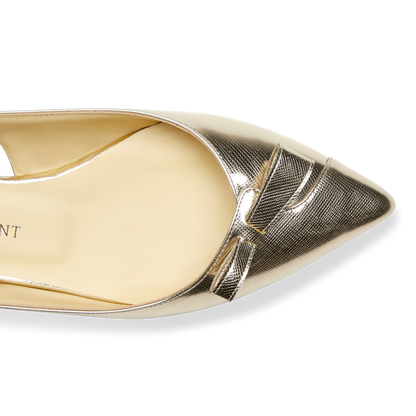 Handcrafted Sling-Back Ballet Flat in Gold Staffiano