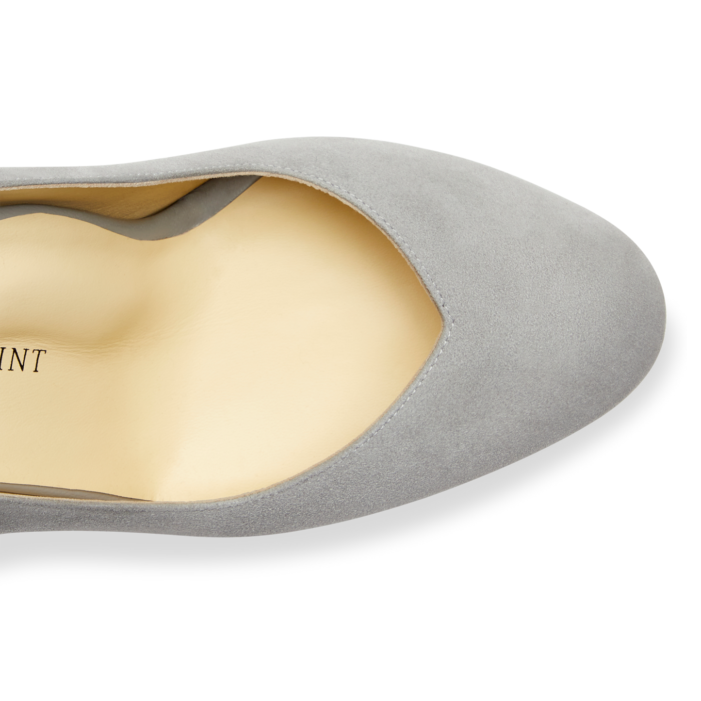 Perfect Round Toe Pump in Light Gray Suede Handcrafted in Italy