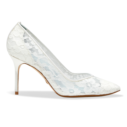 Over The Moon Perfect Pump 85 White Lace