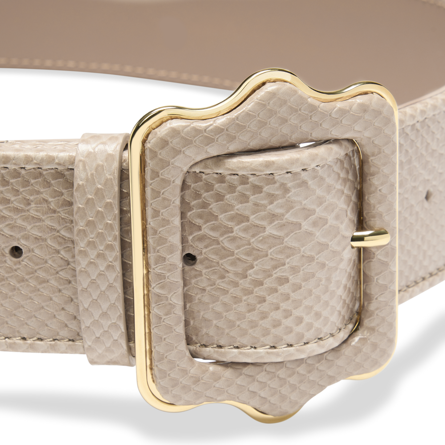 Vienna Waist Belt in Latte Embossed Calf