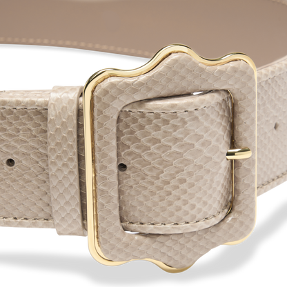 Vienna Waist Belt in Latte Embossed Calf