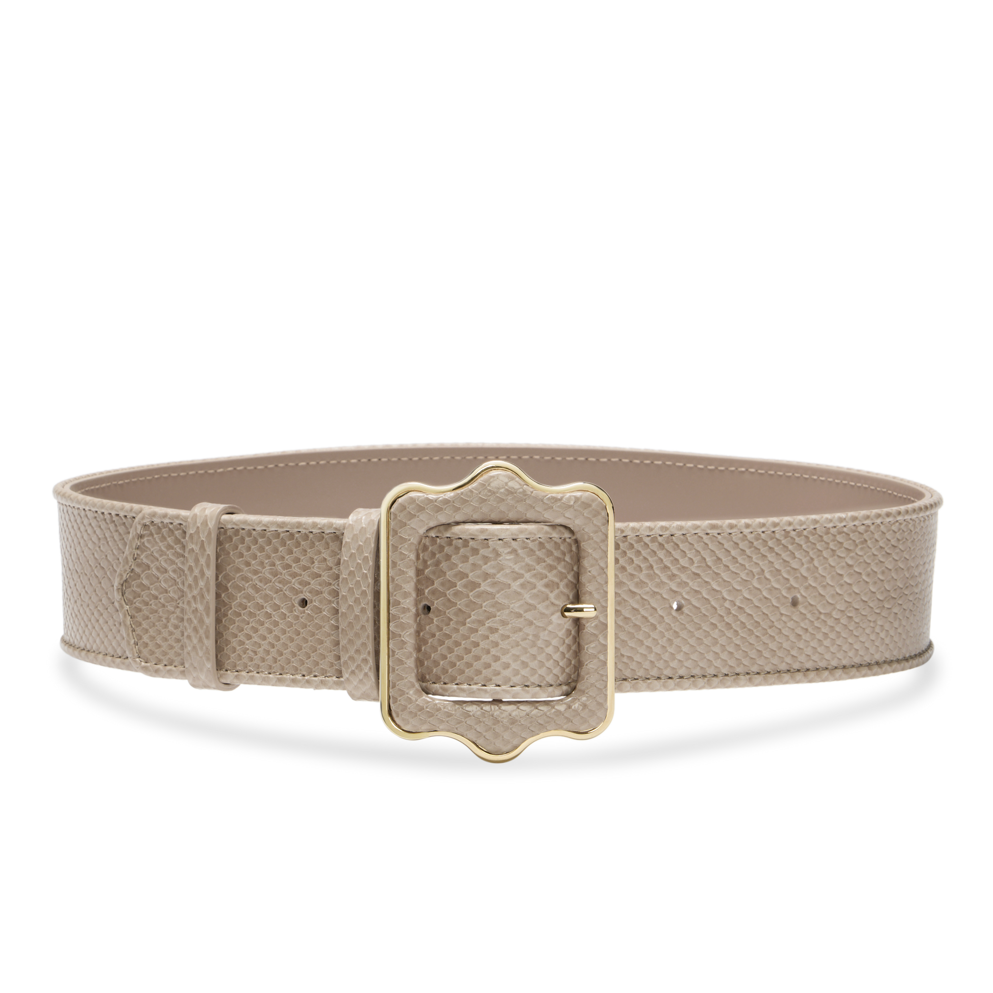 Vienna Waist Belt in Latte Embossed Calf