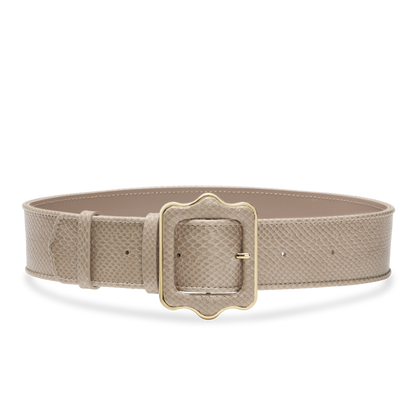 Vienna Waist Belt in Latte Embossed Calf