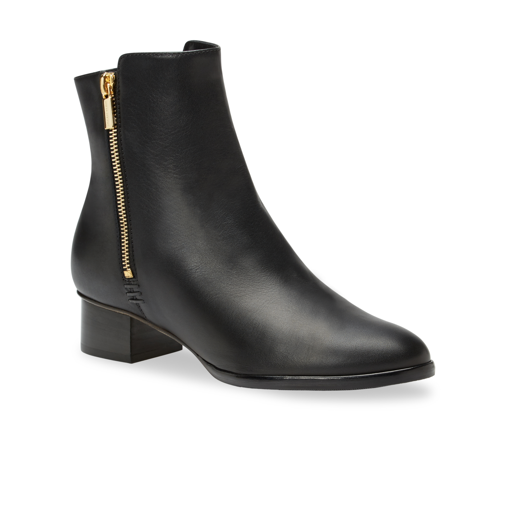 30mm Italian Made Perfect Zip Bootie in Black Calf