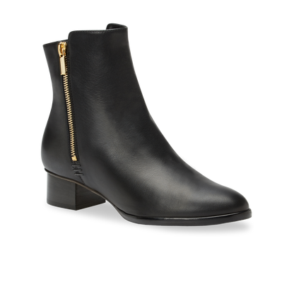 30mm Italian Made Perfect Zip Bootie in Black Calf