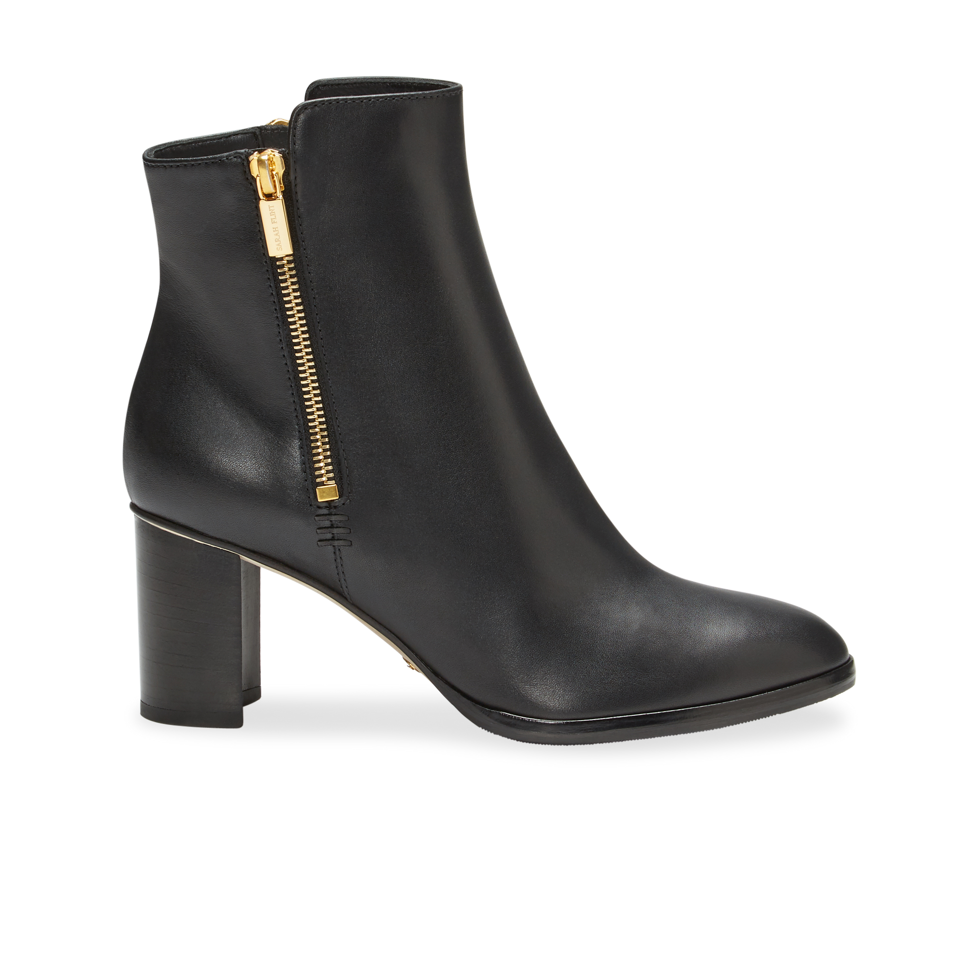 70mm Italian Made Perfect Zip Bootie in Black Calf